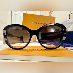 Louis Vuitton Black Sunglasses with Gold Accents